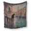 Venetian Canal Black Cat Blanket