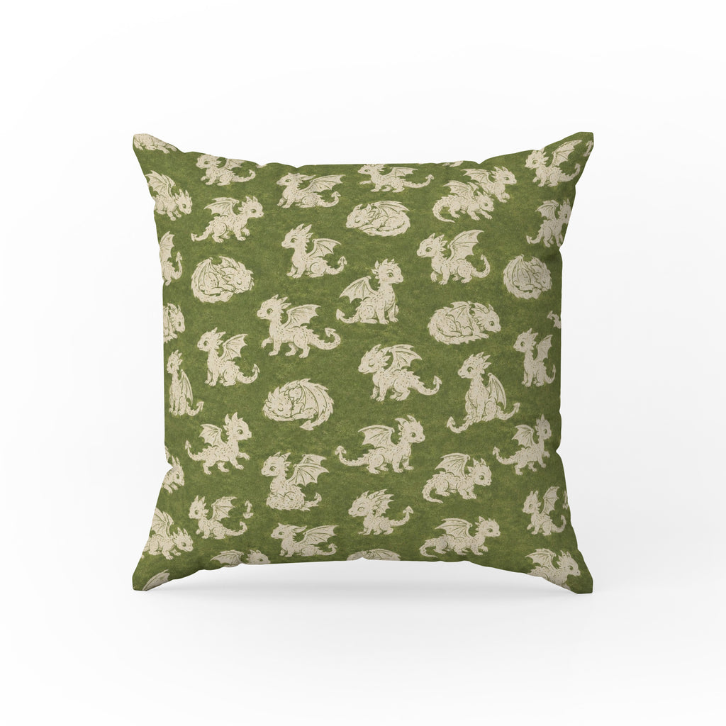 Little Green Dragons – Woodland Fantasy Pillow