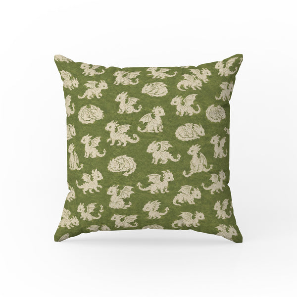 Little Green Dragons – Woodland Fantasy Pillow