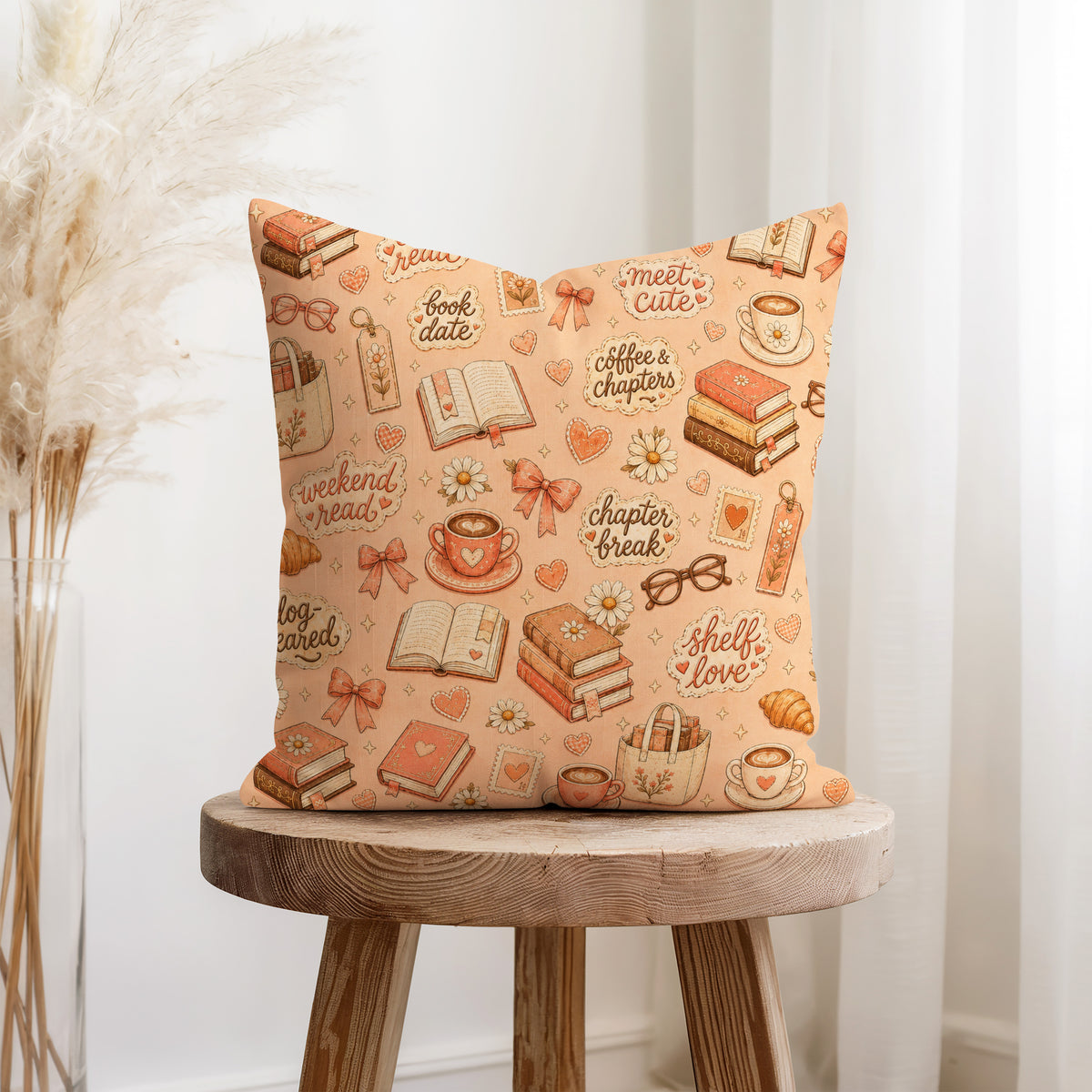 Coffee & Chapters – Cosy Book Lover Pillow