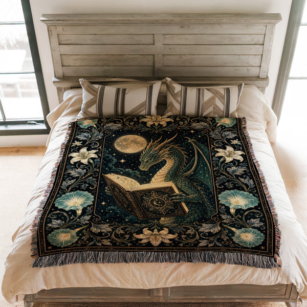 Ivory Lily Dragon Reader Blanket