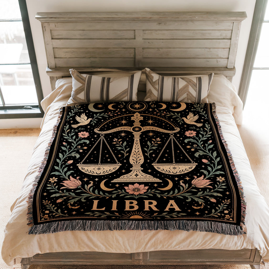 Libra Celestial Scales Zodiac Blanket