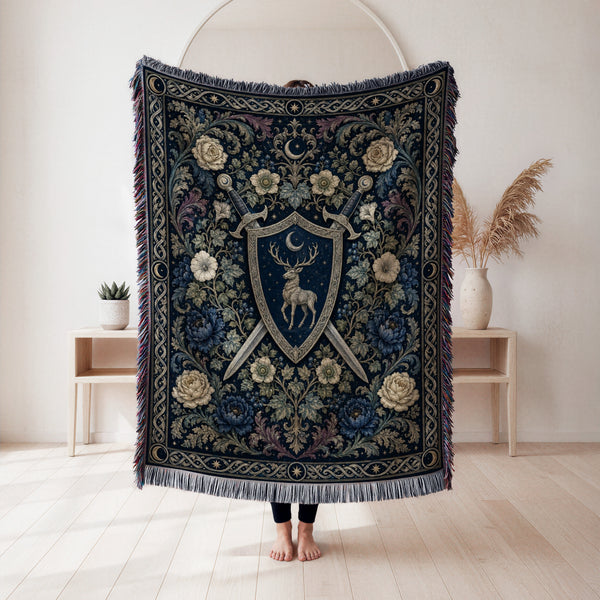 The Moonlit Stag Shield Blanket