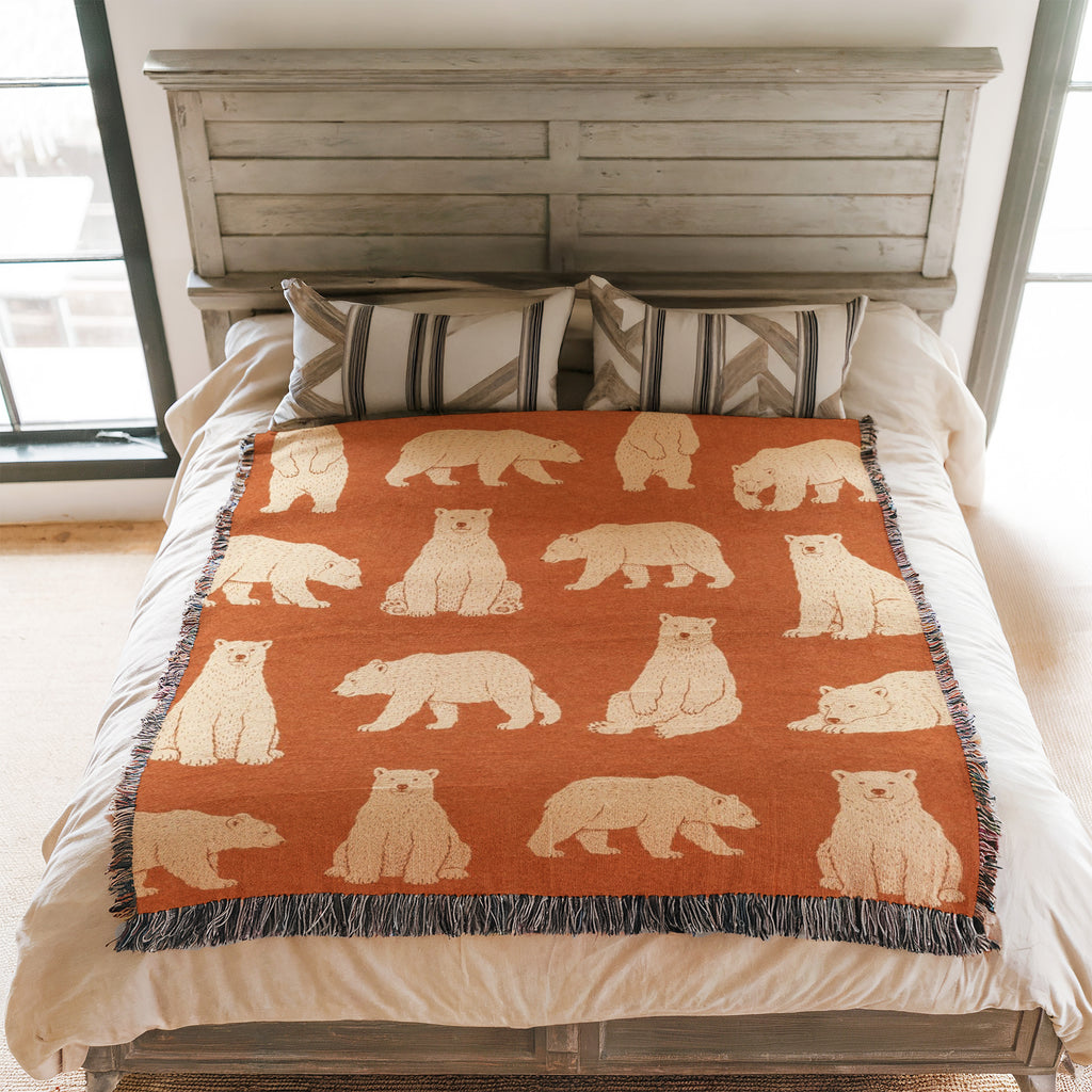 Burnt Orange Bear Blanket