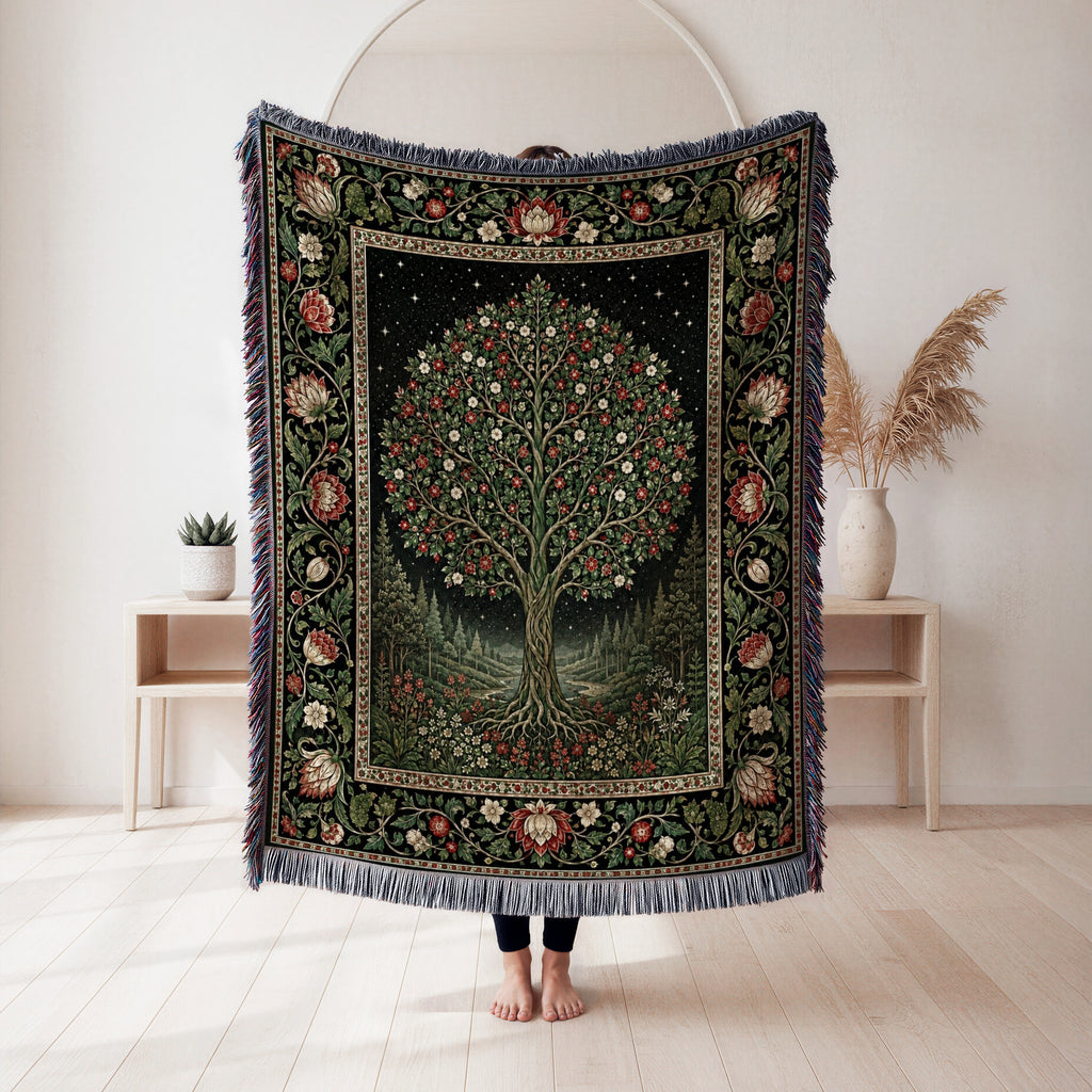 Starlit Rose Tree Blanket