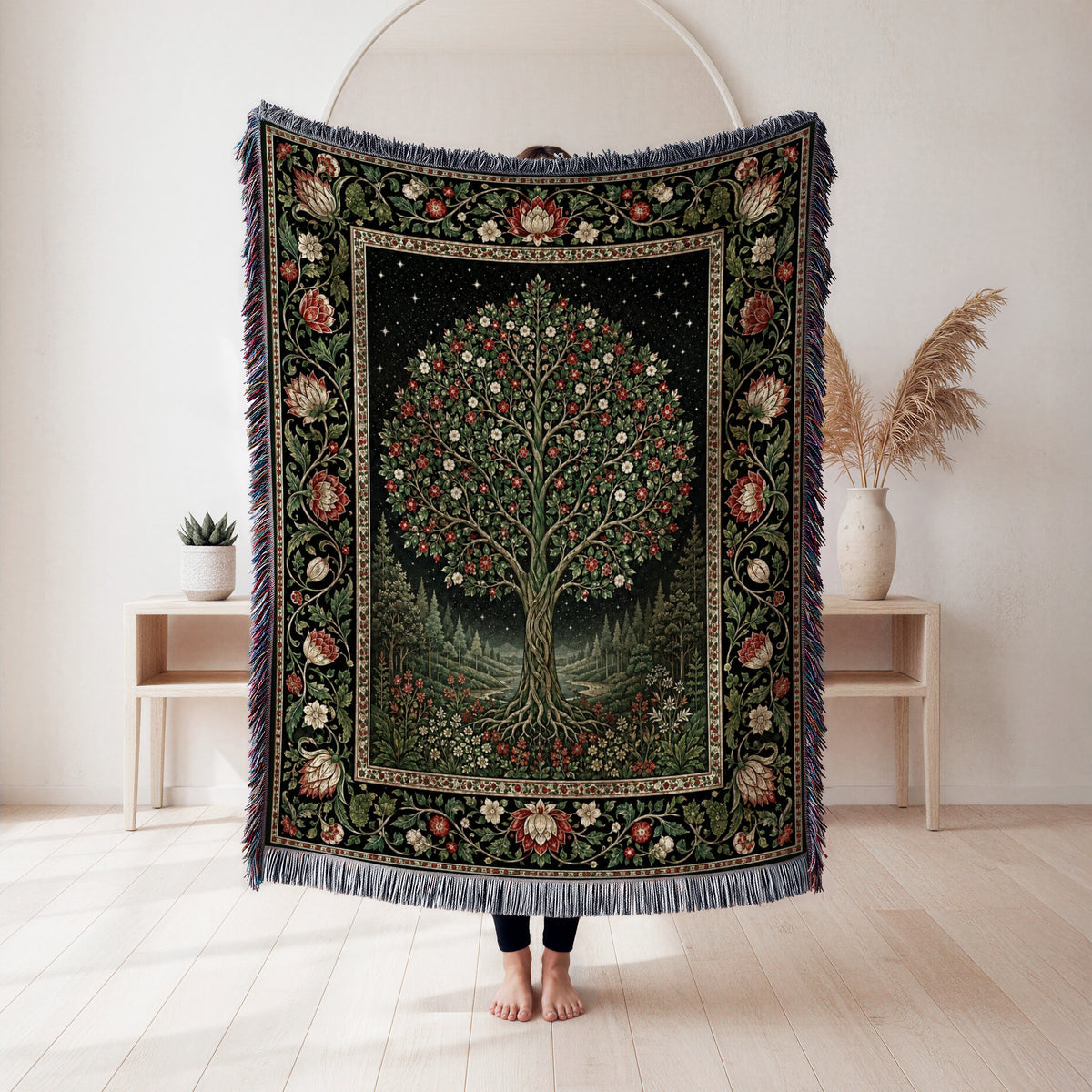 Starlit Rose Tree Blanket