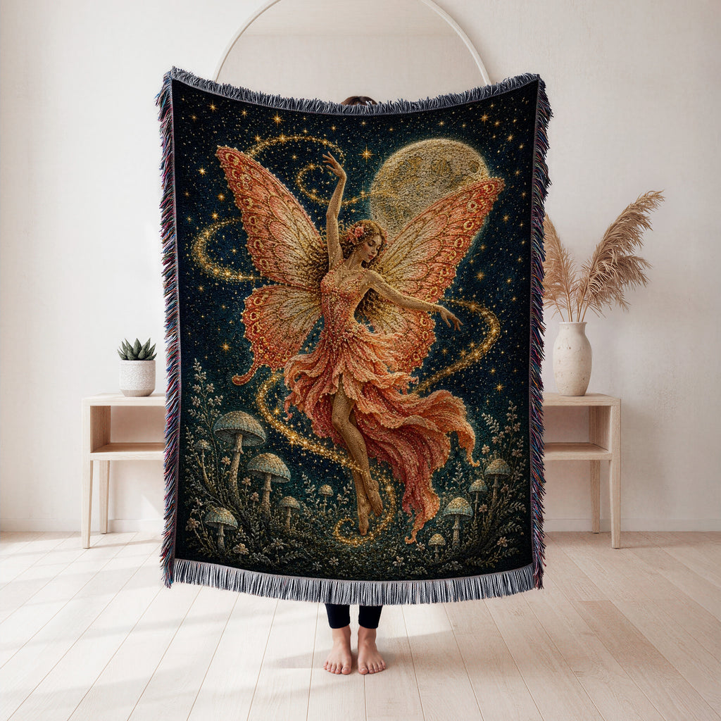 Moonlit Coral Fairy Blanket
