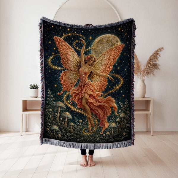 Moonlit Coral Fairy Blanket