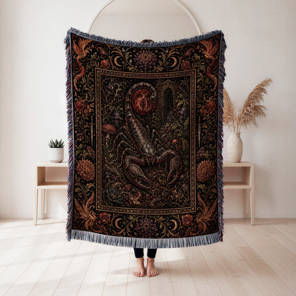 Scorpio Midnight Garden Zodiac Blanket