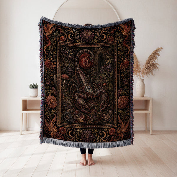 Scorpio Midnight Garden Zodiac Blanket