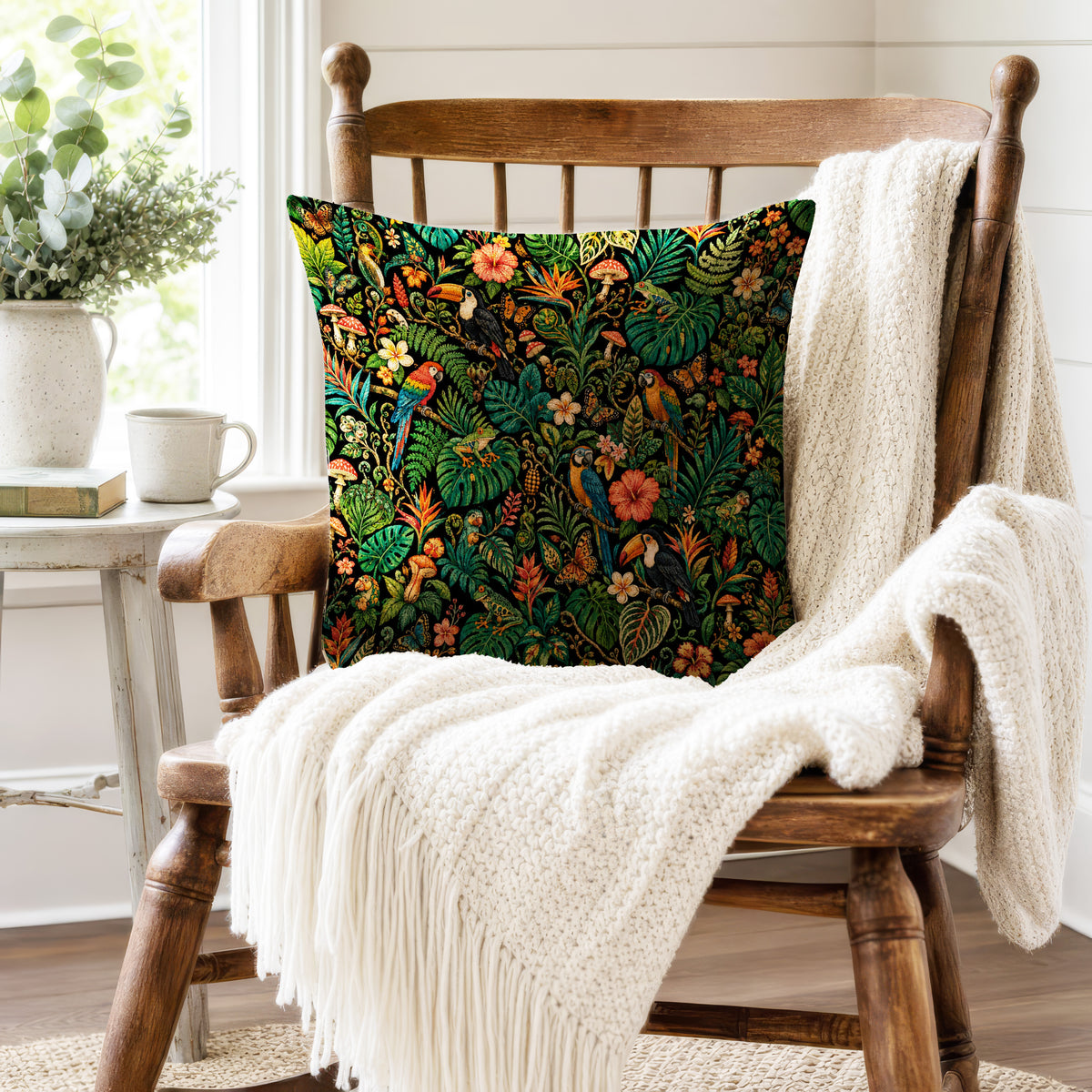 Midnight Jungle – Tropical Wildlife Pillow