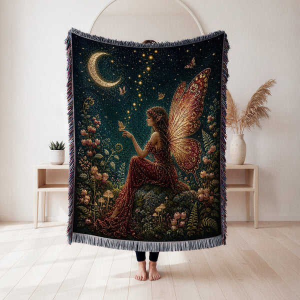 Crescent Moon Garden Fairy Blanket