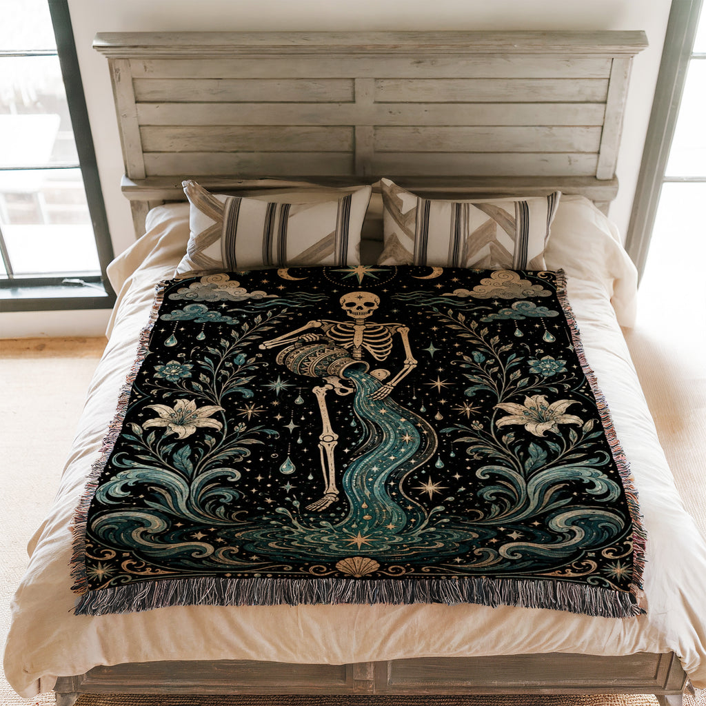 Aquarius Celestial Skeleton Blanket