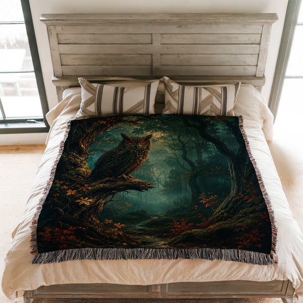 Moonlit Forest Owl Blanket