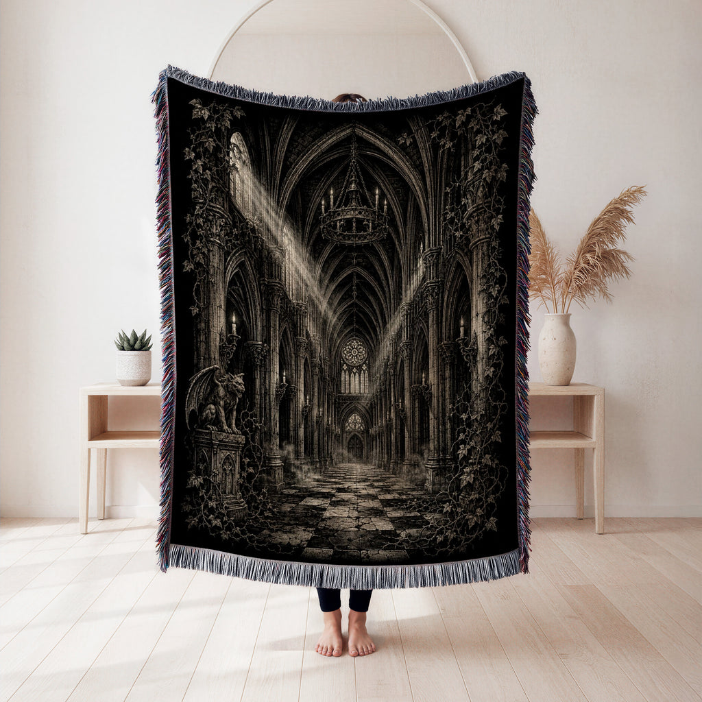 Abandoned Gothic Cathedral Blanket