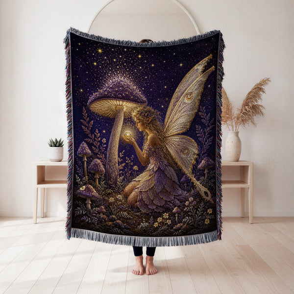 Starlight Mushroom Fairy Blanket