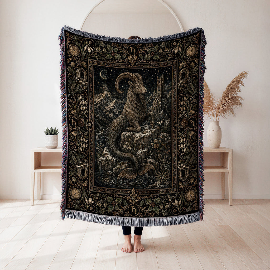 Capricorn Mountain Sea-Goat Zodiac Blanket