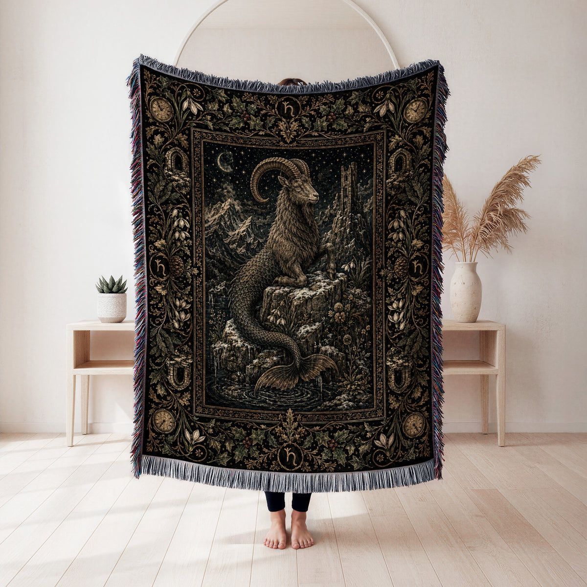 Capricorn Mountain Sea-Goat Zodiac Blanket