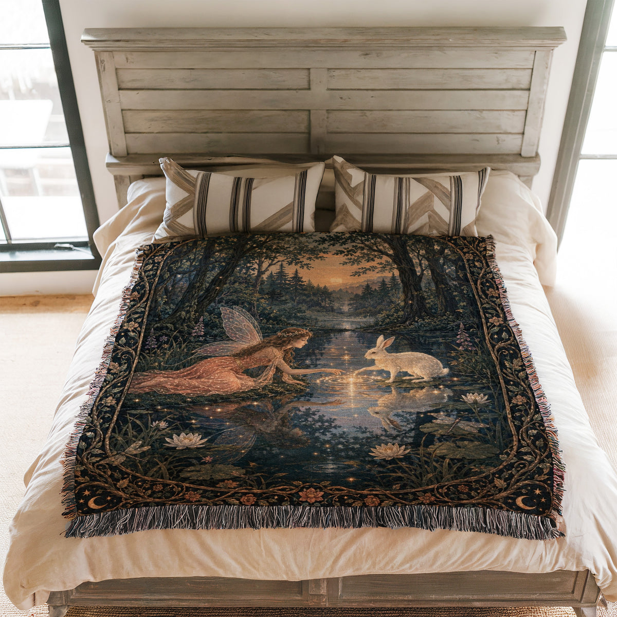 Twilight Fairy & White Rabbit Blanket