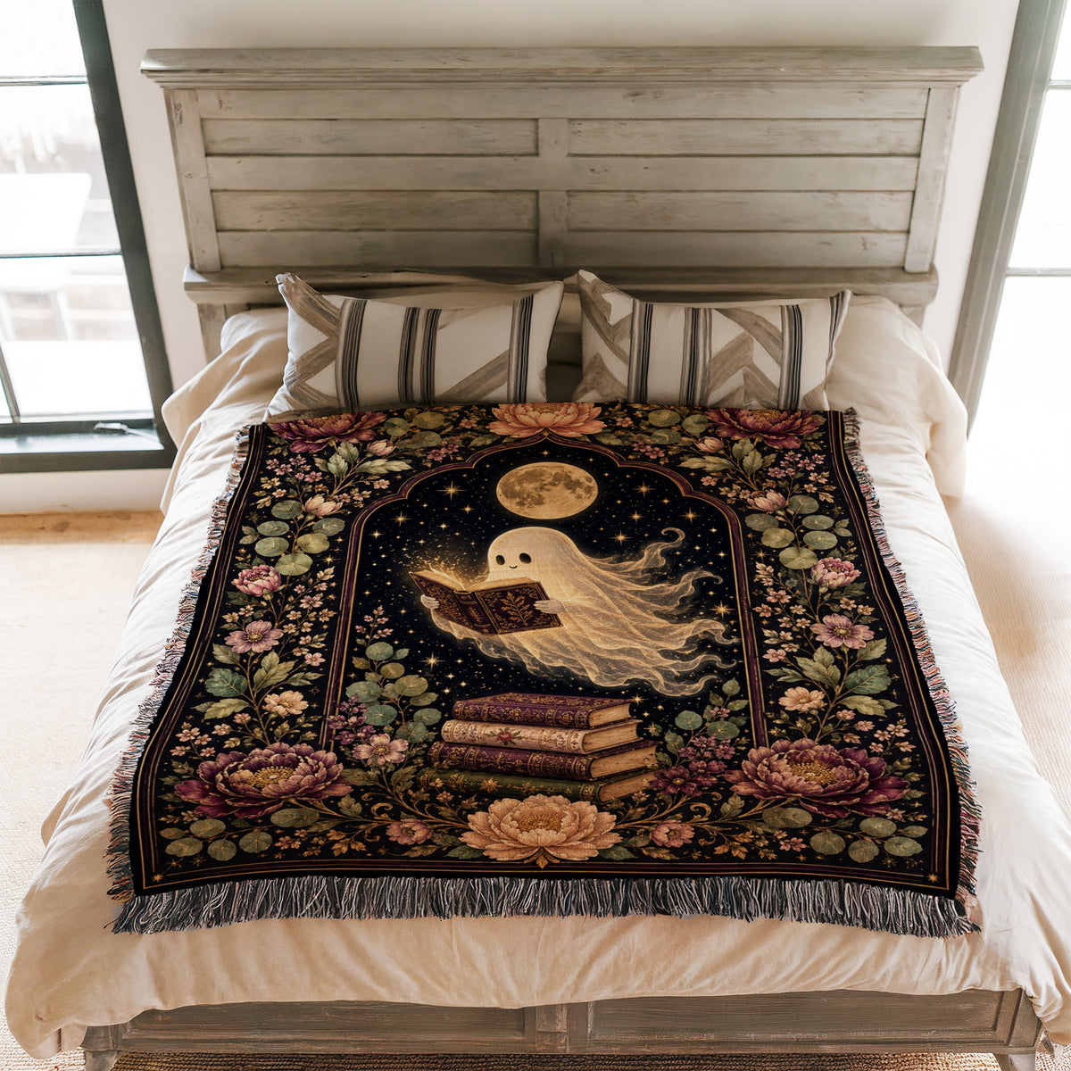 Peony Moon Ghost Reader Blanket