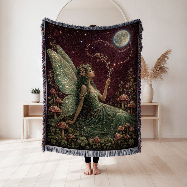 Moonlit Emerald Fairy Blanket