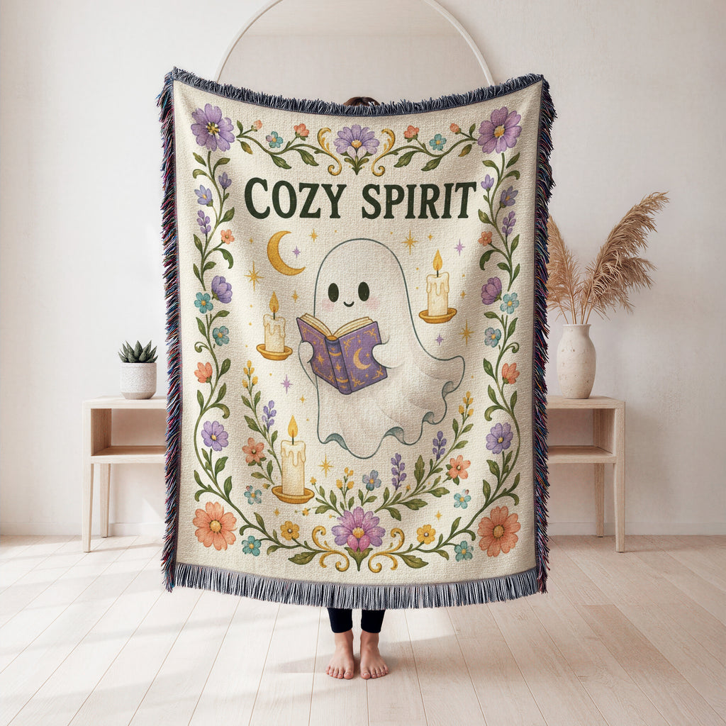 Cozy Spirit Reading Ghost Blanket