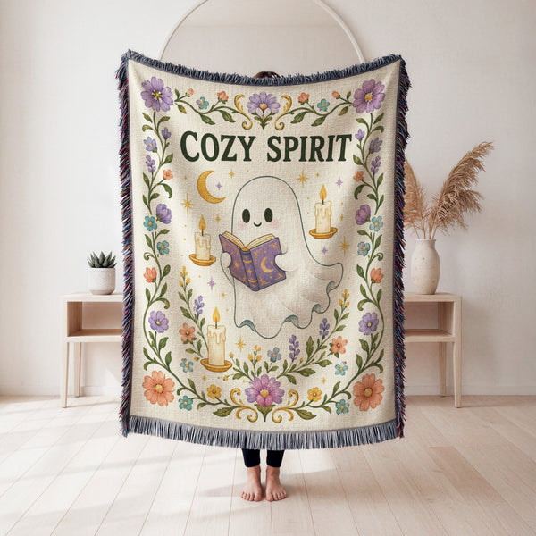 Cozy Spirit Reading Ghost Blanket