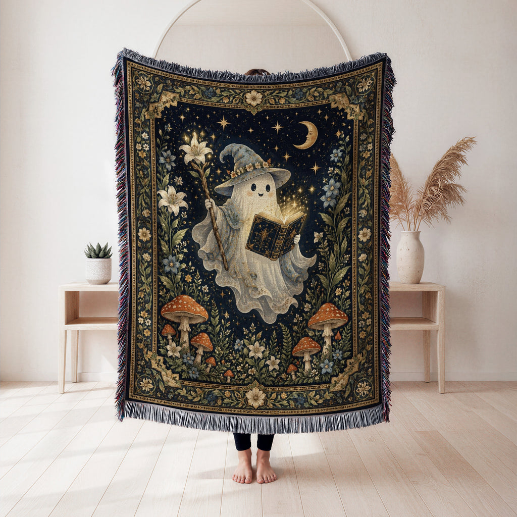 Moonlit Ghost Wizard Reader Blanket