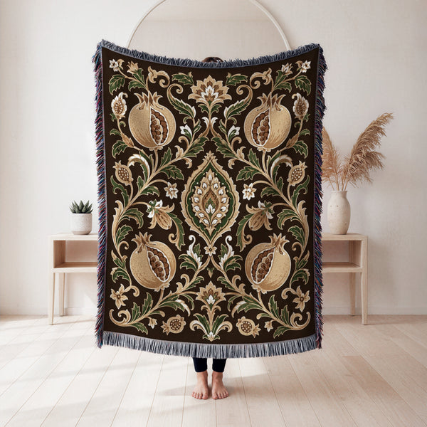 The Gilded Pomegranate Garden Blanket
