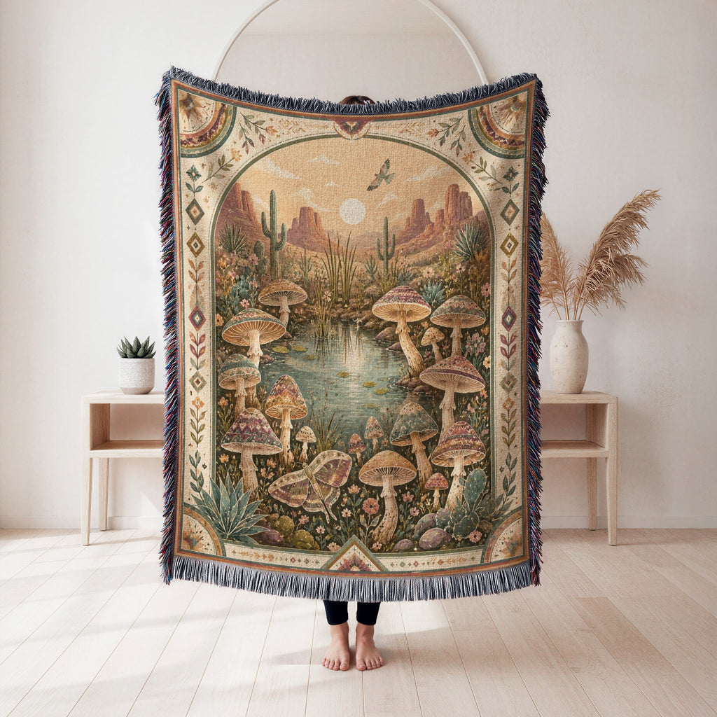 Desert Oasis Mushroom Blanket
