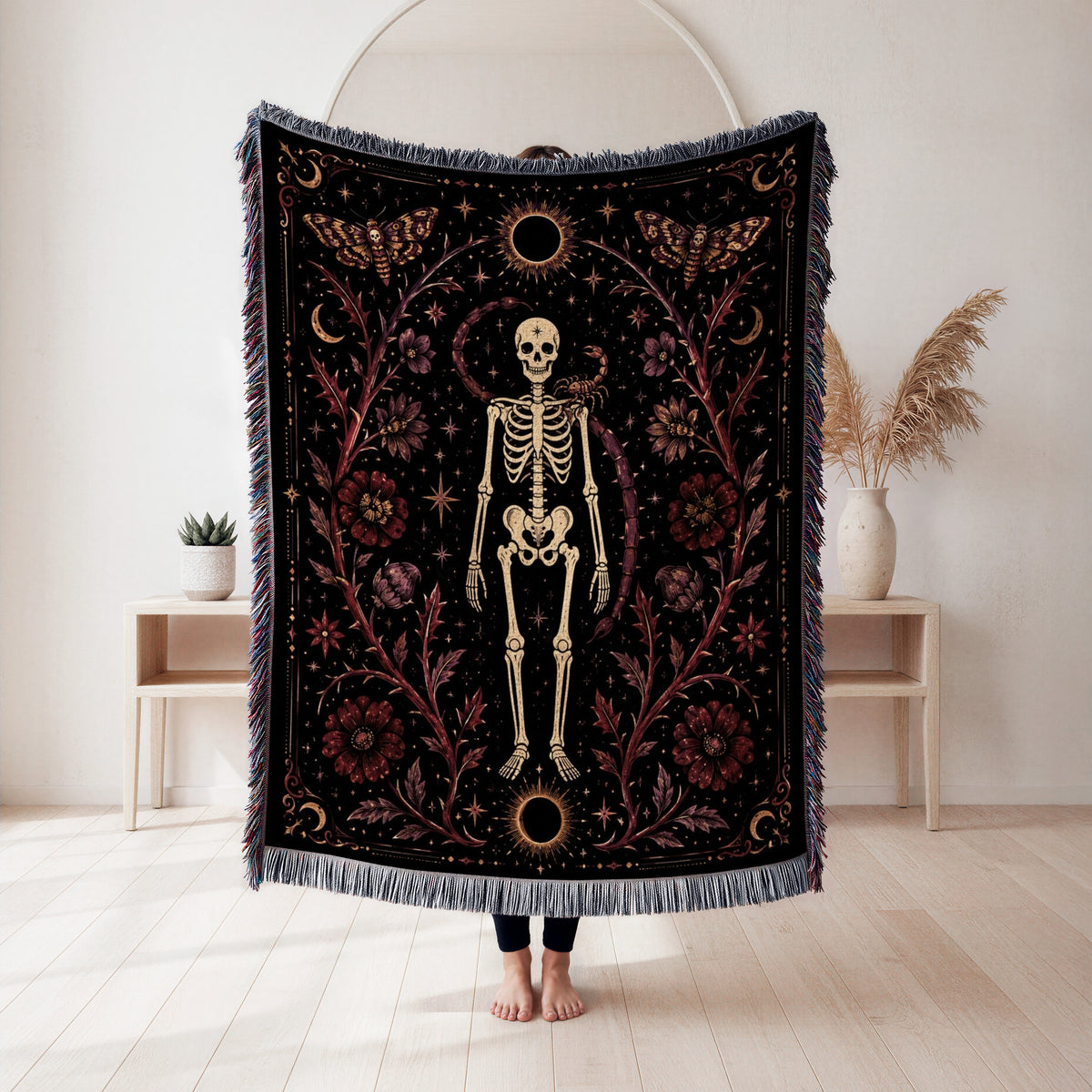 Scorpio Eclipse – Gothic Skeleton Zodiac Blanket