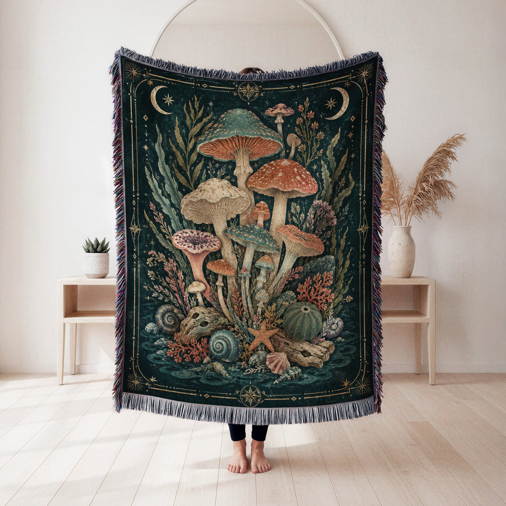 Mystic Tide Mushroom Blanket