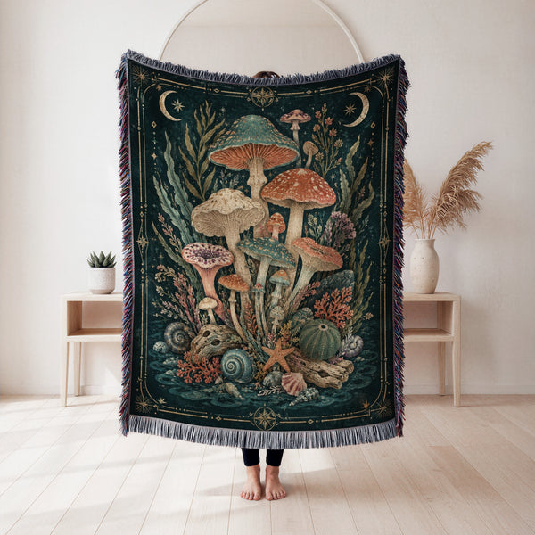 Mystic Tide Mushroom Blanket