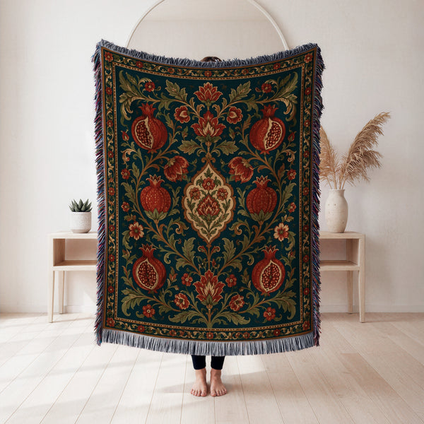 The Persian Pomegranate Garden Blanket