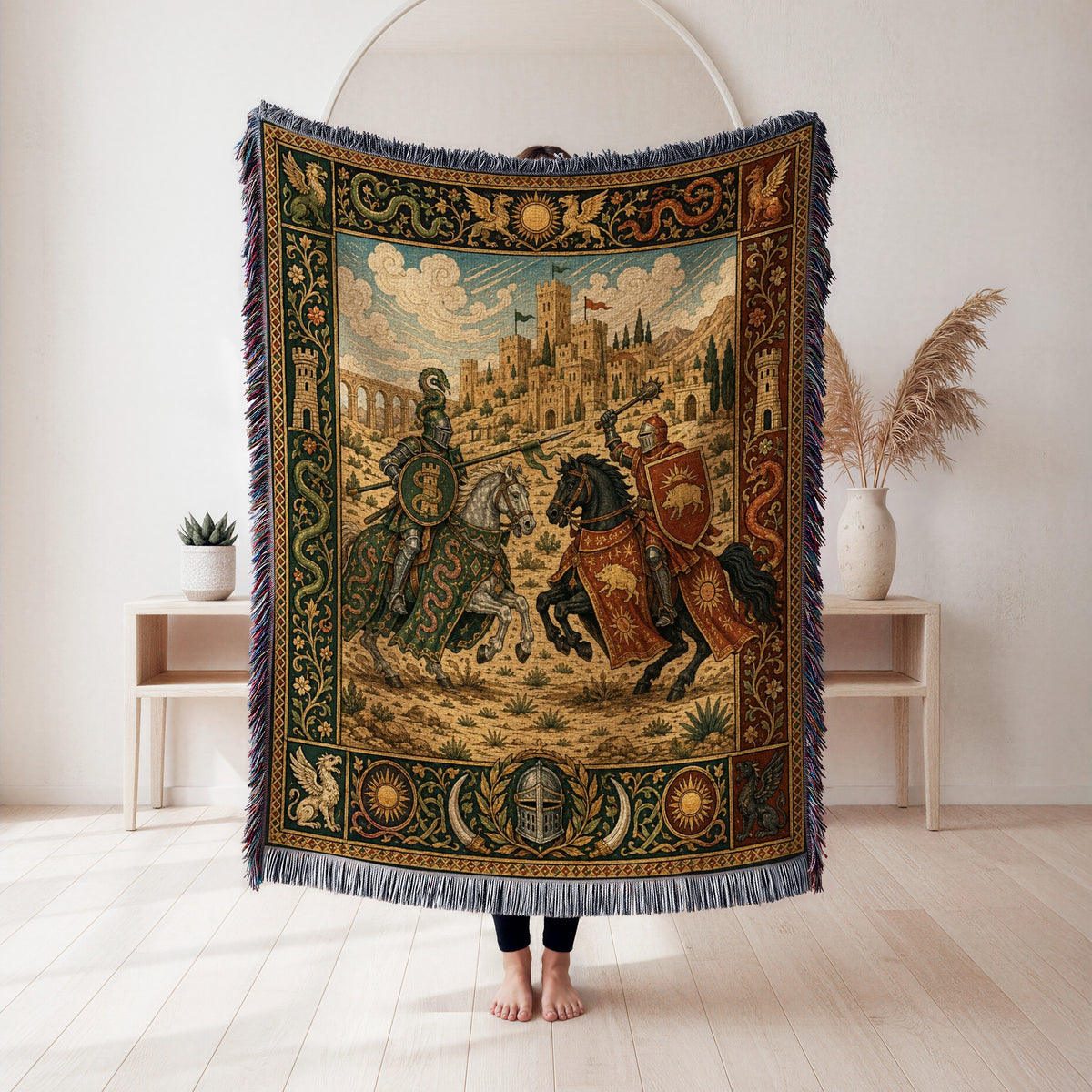 The Knights of Sun and Serpent Blanket