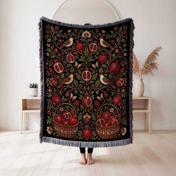 Birds of the Pomegranate Grove Blanket