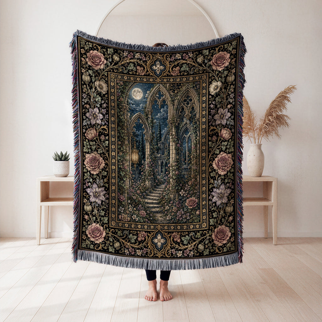 Secret Gothic Garden Ruins Blanket