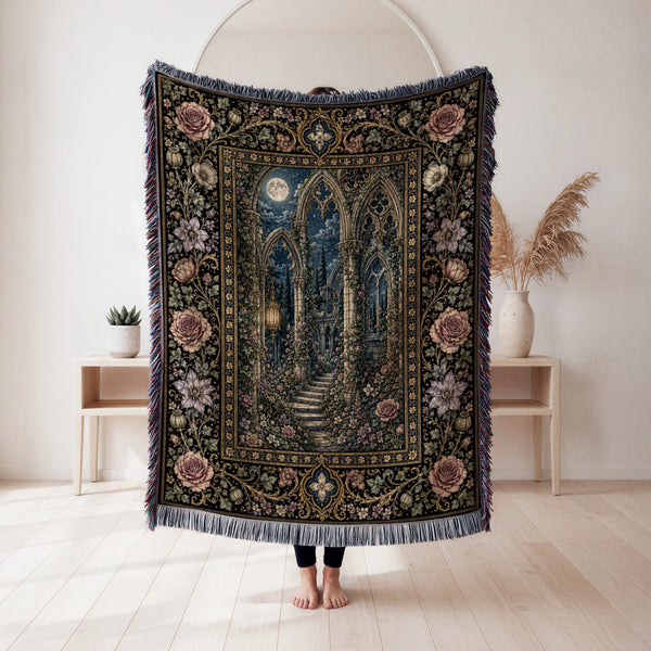 Secret Gothic Garden Ruins Blanket