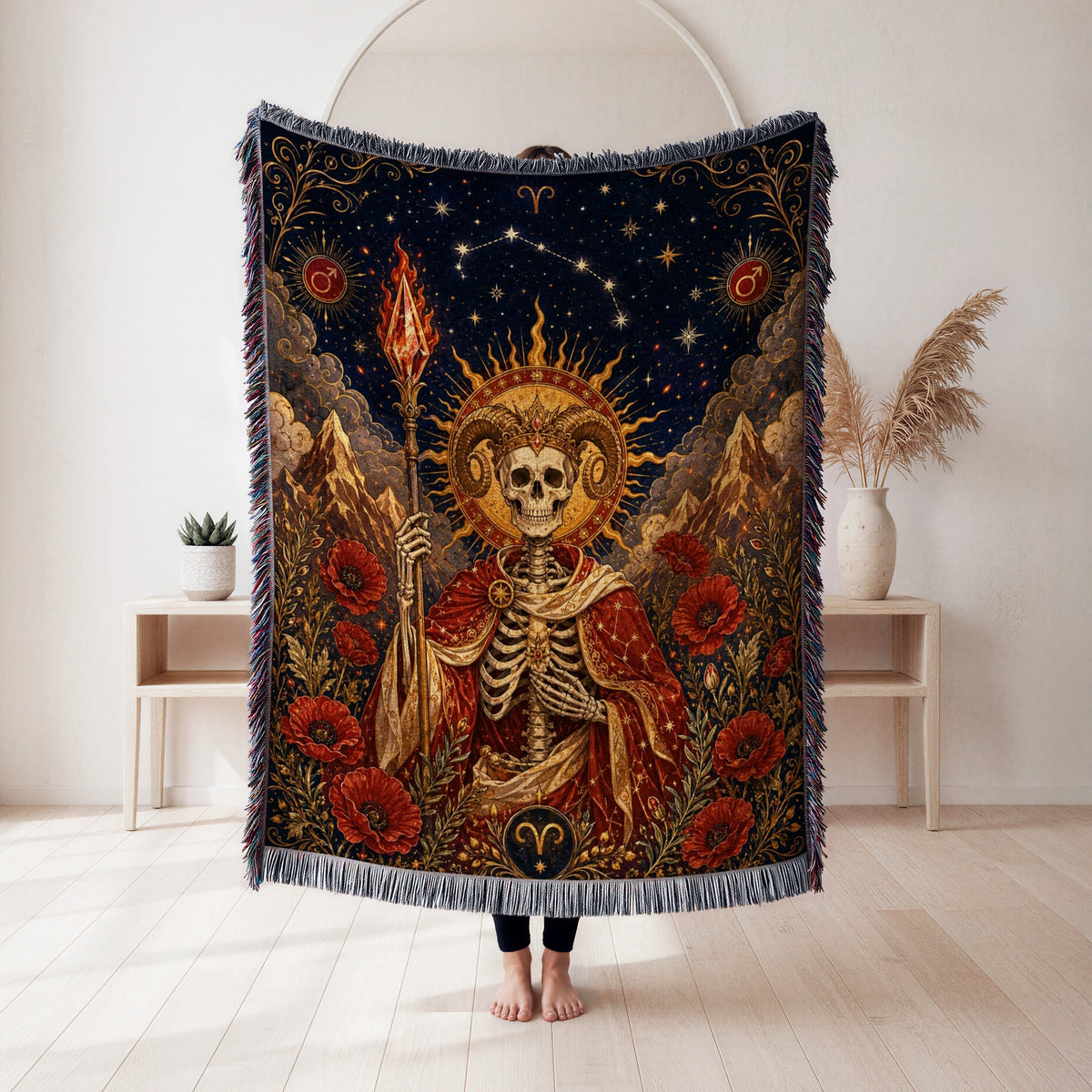 Aries Flamebearer – Gothic Zodiac Blanket