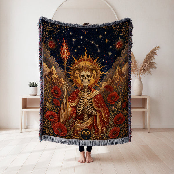 Aries Flamebearer – Gothic Zodiac Blanket