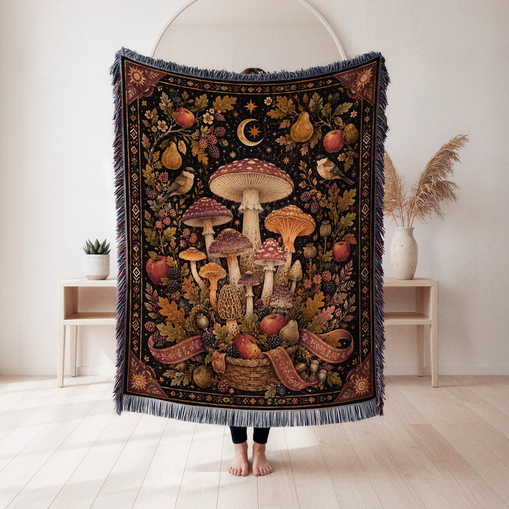 Autumn Harvest Mushroom Blanket