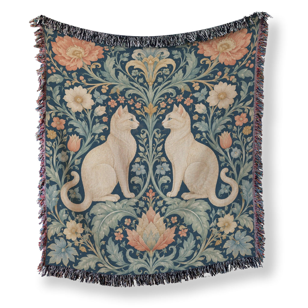 William Morris Inspired Cat Garden Blanket
