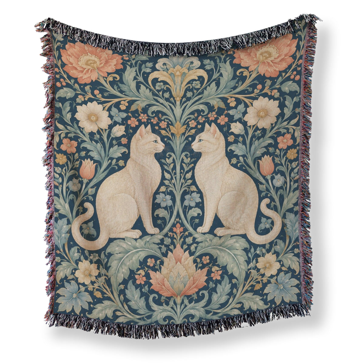 William Morris Inspired Cat Garden Blanket