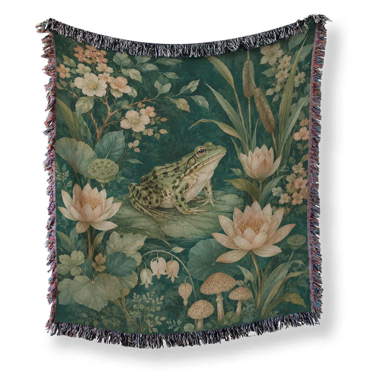 Water Lily Frog Garden Blanket Main image