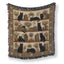Black Cat Botanical Library Blanket