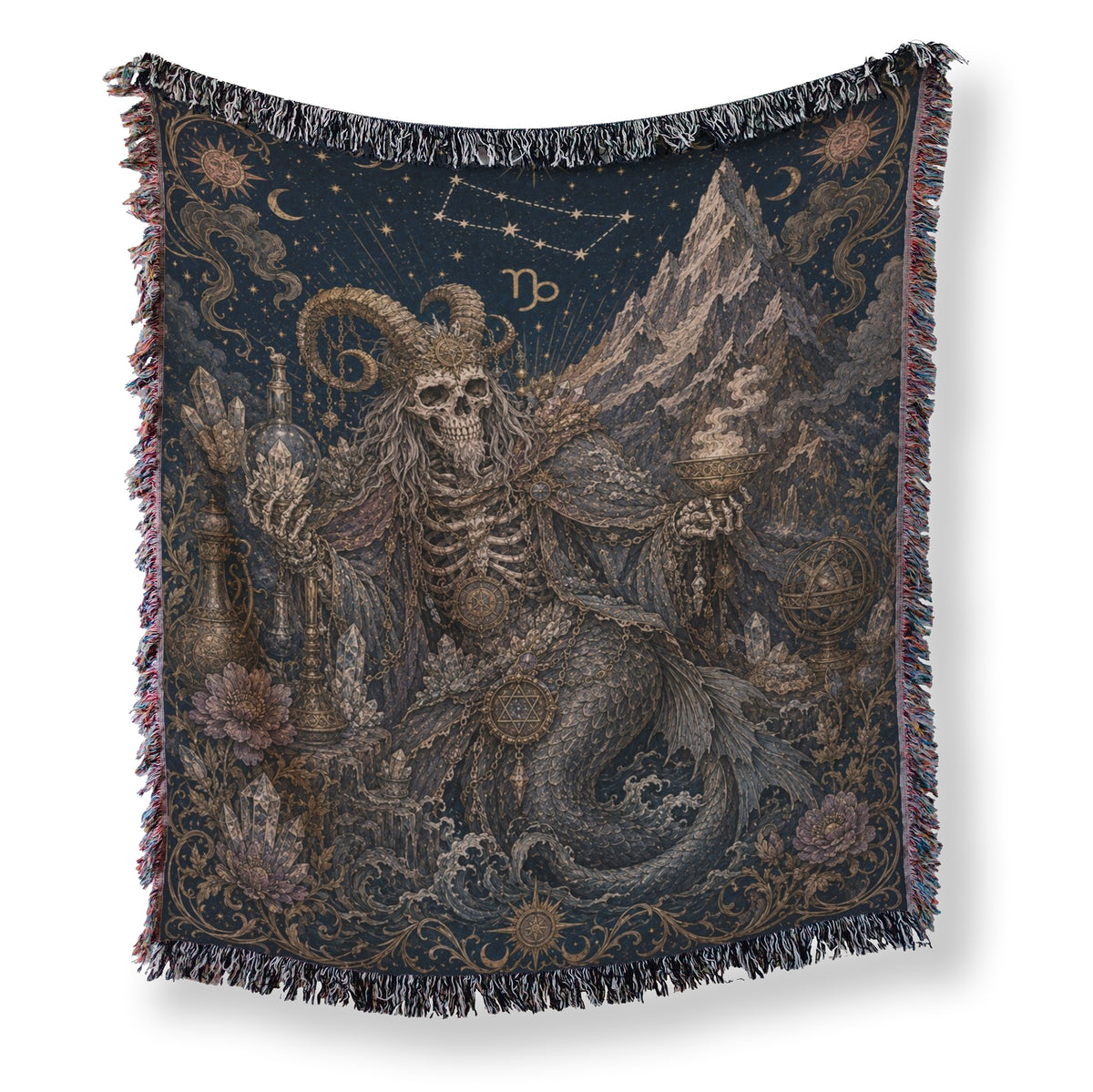 Capricorn Sea-Goat Alchemist – Gothic Zodiac Blanket Main image