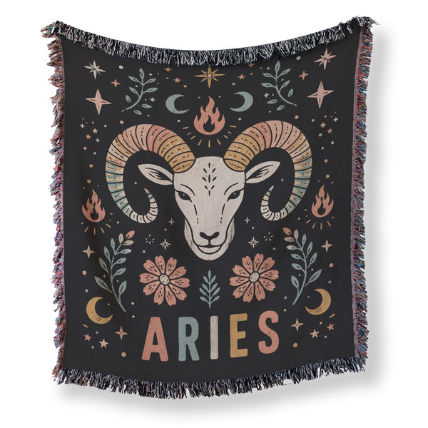 Aries Fire Ram Zodiac Blanket