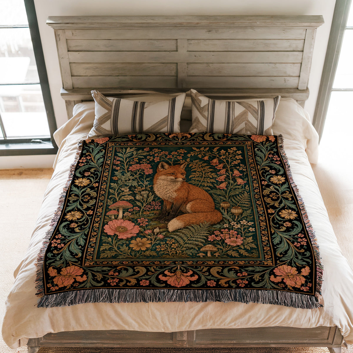 Woodland Fox Tapestry Blanket