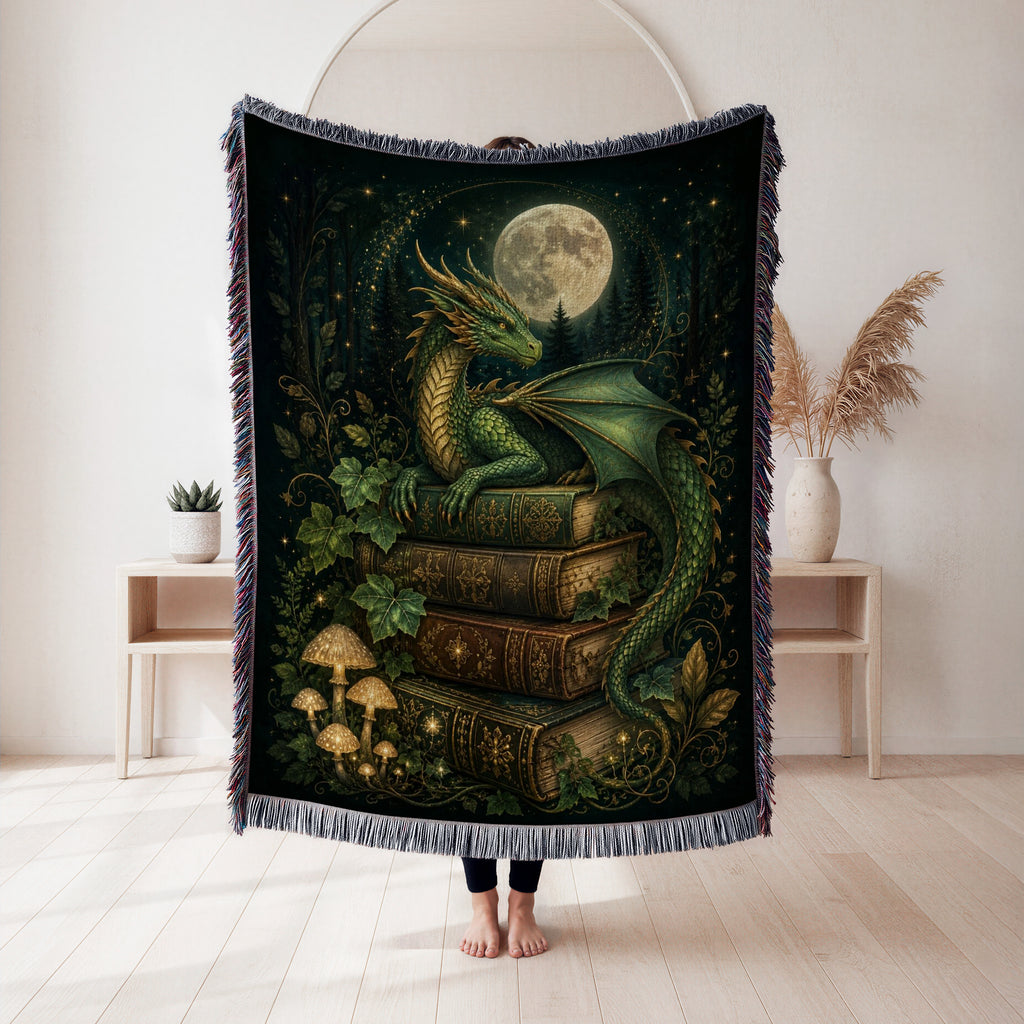 Emerald Moon Dragon Library Blanket