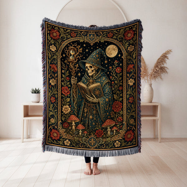 Hourglass Skeleton Wizard Blanket